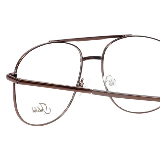 Close Up View of Jubilee Mens Aviator BIG & TALL J-5801 58mm Metal Designer Reading Glasses Brown