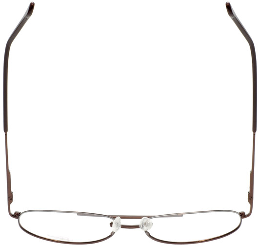 Top View of Jubilee Mens Aviator BIG & TALL J-5801 62mm Metal Designer Reading Glasses Brown