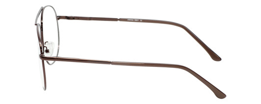 Side View of Jubilee J5801 Designer Blue Light Blocking Eyeglasses in Brown Mens Aviator Full Rim Metal 62 mm