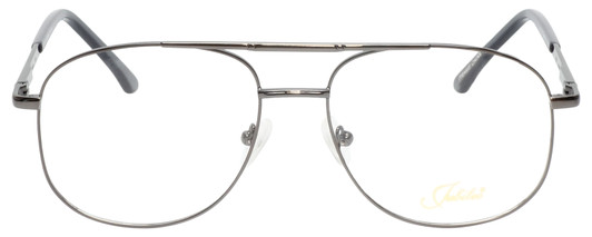 Front View of Jubilee Mens Aviator BIG & TALL J-5801 58 mm Designer Reading Glasses Gun Metal