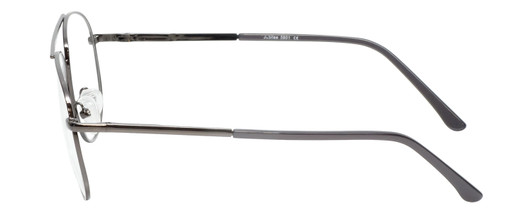 Side View of Jubilee J5801 Designer Blue Light Blocking Eyeglasses in Gunmetal Black Mens Aviator Full Rim Metal 58 mm