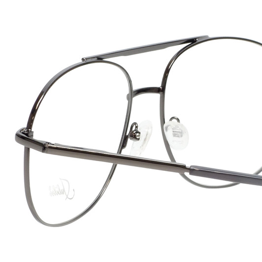 Close Up View of Jubilee Mens Aviator BIG & TALL J-5801 62 mm Designer Reading Glasses Gun Metal