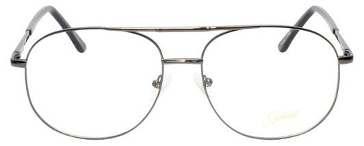 Front View of Jubilee J5801 Designer Bi-Focal Prescription Rx Eyeglasses in Gunmetal Black Mens Aviator Full Rim Metal 62 mm