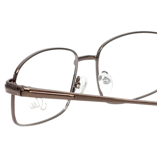 Close Up View of Jubilee Mens BIG&TALL J-5812-DBR-59 mm Metal Designer Reading Glasses Dark Brown
