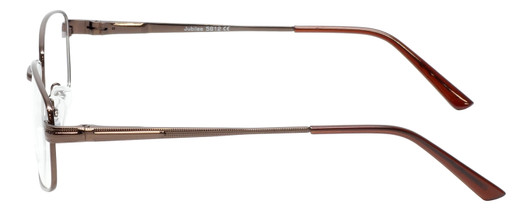 Side View of Jubilee J5812 Designer Single Vision Prescription Rx Eyeglasses in Dark Brown Mens Rectangle Full Rim Metal 59 mm