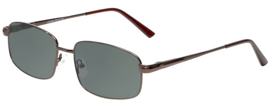 Profile View of Jubilee J5812 Designer Polarized Sunglasses with Custom Cut Smoke Grey Lenses in Dark Brown Mens Rectangle Full Rim Metal 59 mm
