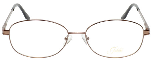 Front View of Jubilee Mens BIG&TALL J5877-COF-59mm Metal Designer Reading Glasses Coffee Brown