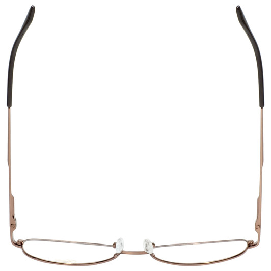 Top View of Jubilee Mens BIG&TALL J5877-COF-59mm Metal Designer Reading Glasses Coffee Brown
