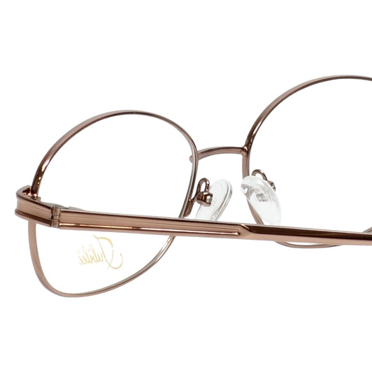 Close Up View of Jubilee J5877 Designer Bi-Focal Prescription Rx Eyeglasses in Coffee Brown Mens Oval Full Rim Metal 59 mm