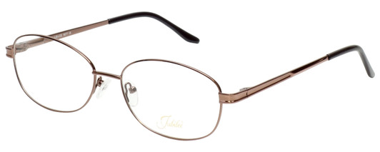 Profile View of Jubilee J5877 Designer Blue Light Blocking Eyeglasses in Coffee Brown Mens Oval Full Rim Metal 59 mm