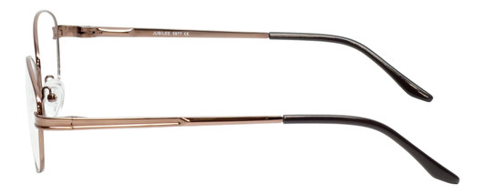Side View of Jubilee J5877 Designer Progressive Lens Blue Light Blocking Eyeglasses in Coffee Brown Mens Oval Full Rim Metal 59 mm