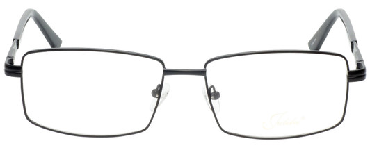 Front View of Jubilee Mens BIG & TALL J-5914-MBK-60 mm Designer Reading Glasses in Matte Black
