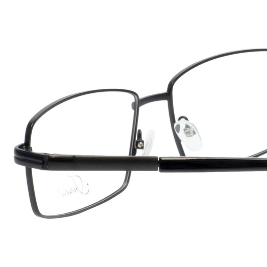 Close Up View of Jubilee Mens BIG & TALL J-5914-MBK-60 mm Designer Reading Glasses in Matte Black