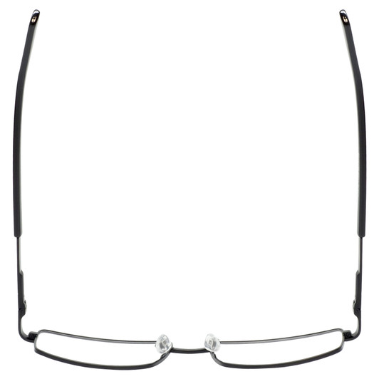 Top View of Jubilee J5914 Designer Reading Eye Glasses with Custom Cut Powered Lenses in Matte Black Mens Rectangle Full Rim Metal 60 mm