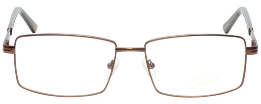 Front View of Jubilee J5914 Designer Bi-Focal Prescription Rx Eyeglasses in Matte Brown Mens Rectangle Full Rim Metal 60 mm