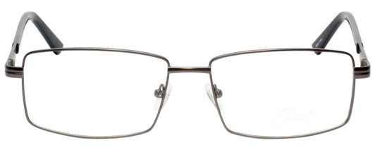Front View of Jubilee J5914 Designer Bi-Focal Prescription Rx Eyeglasses in Matte Gunmetal Silver Mens Rectangle Full Rim Metal 60 mm