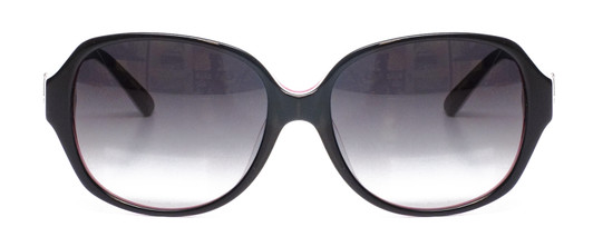 Front View of Vera Bradley Lillian Women's Sunglasses Black Priscilla Pink/Grey Gradient 57 mm