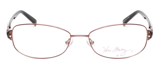 Front View of Vera Bradley Gail Designer Bi-Focal Prescription Rx Eyeglasses in Brown Bittersweet Ladies Rectangle Full Rim Metal 57 mm