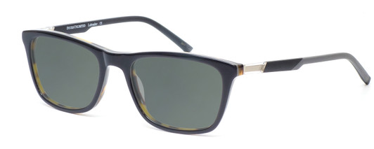 Profile View of Ducks Unlimited Labrador Designer Polarized Sunglasses with Custom Cut Smoke Grey Lenses in Black Mens Rectangle Full Rim Acetate 54 mm