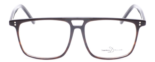 Front View of Santini Mavaldi  Designer Bi-Focal Prescription Rx Eyeglasses in Brown Unisex Classic Full Rim Acetate 54 mm