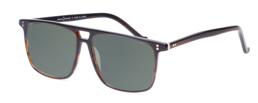 Profile View of Santini Mavaldi  Designer Polarized Sunglasses with Custom Cut Smoke Grey Lenses in Brown Unisex Classic Full Rim Acetate 54 mm