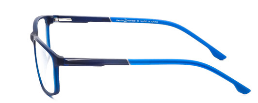Side View of Santini Mavaldi  Designer Progressive Lens Blue Light Blocking Eyeglasses in Matte Blue Unisex Classic Full Rim Acetate 55 mm
