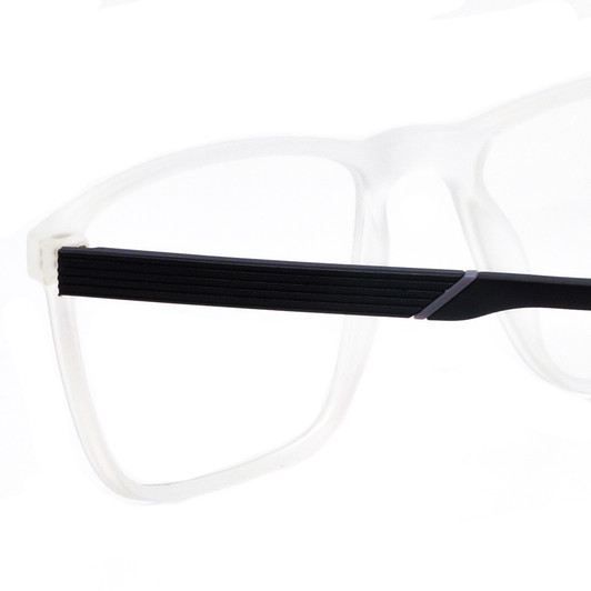 Close Up View of Santini Mavaldi  Designer Bi-Focal Prescription Rx Eyeglasses in Matte Crystal Black Unisex Classic Full Rim Acetate 54 mm