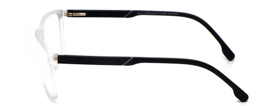 Side View of Santini Mavaldi  Designer Progressive Lens Blue Light Blocking Eyeglasses in Matte Crystal Black Unisex Classic Full Rim Acetate 54 mm