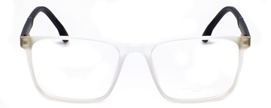 Profile View of Santini Mavaldi  Designer Progressive Lens Blue Light Blocking Eyeglasses in Matte Crystal Black Unisex Classic Full Rim Acetate 54 mm