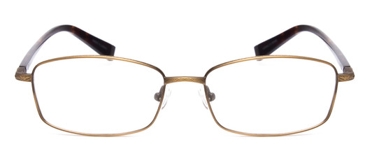 Front View of John Varvatos V150-GOL Mens Rectangle Designer Reading Glasses Antique Gold 56mm