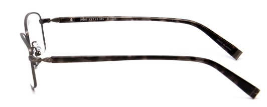 Side View of John Varvatos V150-GUN Designer Progressive Lens Prescription Rx Eyeglasses in Antique Gun Metal Unisex Rectangle Full Rim Metal 56 mm
