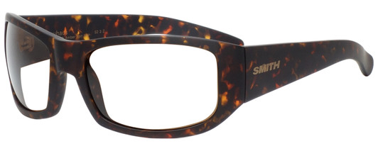 Profile View of Smith Optics BAUHAUS Designer Progressive Lens Blue Light Blocking Eyeglasses in Matte Tortoise Havana Mens Classic Full Rim Acetate 59 mm