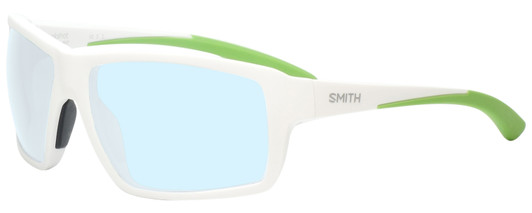 Profile View of Smith Optics HOOKSHOT Designer Progressive Lens Blue Light Blocking Eyeglasses in Matte White Mens Classic Full Rim Acetate 62 mm