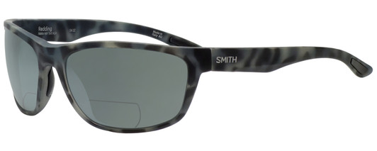 Profile View of Smith Optics REDDING Designer Polarized Reading Sunglasses with Custom Cut Powered Smoke Grey Lenses in Matte Ash Grey Tortoise Havana Unisex Classic Full Rim Acetate 52 mm