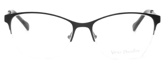 Front View of Vera Bradley Deirdre Designer Single Vision Prescription Rx Eyeglasses in Bramble Black Navy Blue Ladies Cateye Semi-Rimless Metal 55 mm