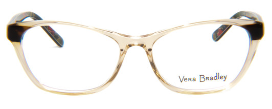 Front View of Vera Bradley Jessica Designer Single Vision Prescription Rx Eyeglasses in Falling Flowers Crystal Brown Tortoise Havana Ladies Cateye Full Rim Acetate 54 mm