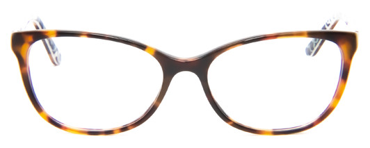 Front View of Vera Bradley Liliana Designer Progressive Lens Prescription Rx Eyeglasses in Katalina Blues Tortoise Havana Honey Ladies Cateye Full Rim Acetate 54 mm