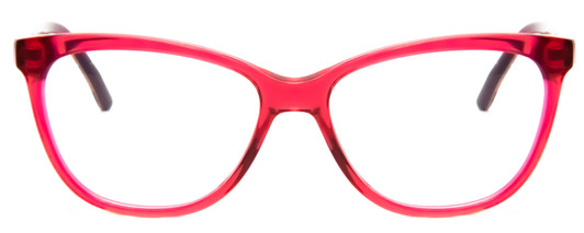 Front View of Vera Bradley Molly Designer Bi-Focal Prescription Rx Eyeglasses in Alpine Floral Crystal Red Purple Pink Ladies Cateye Full Rim Acetate 54 mm