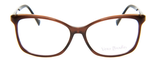Front View of Vera Bradley Tamlyn Designer Single Vision Prescription Rx Eyeglasses in Desert Floral Crystal Brown Blue Red Ladies Cateye Full Rim Acetate 54 mm