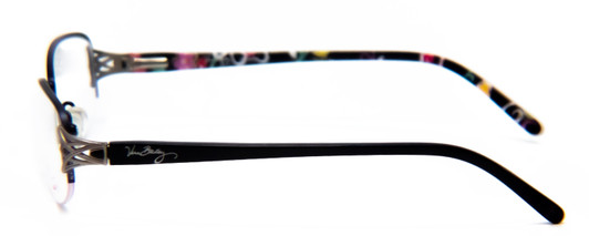 Side View of Vera Bradley Vanessa Semi-Rimless Reading Glasses Ribbons Satin Blue Black 54 mm