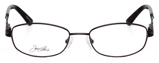 Front View of Joan Collins JC9775-BRM Ladies Designer Reading Eye Glasses in Brown Marble 52mm