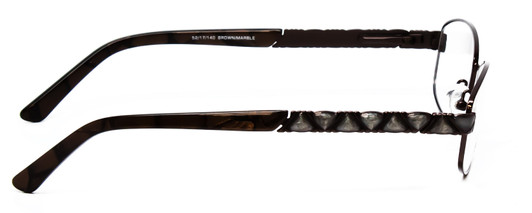 Side View of Joan Collins JC9775-BRM Ladies Designer Reading Eye Glasses in Brown Marble 52mm