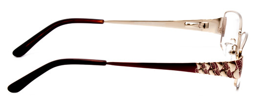 Side View of Joan Collins JC9785-GBU Ladies Designer Reading Glasses Gold Burgundy Red 54 mm
