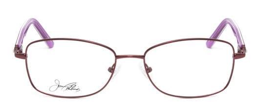 Front View of Joan Collins JC9796-BUR Designer Bi-Focal Prescription Rx Eyeglasses in Burgundy Red Lilac Purple Crystals Ladies Square Full Rim Stainless Steel 57 mm