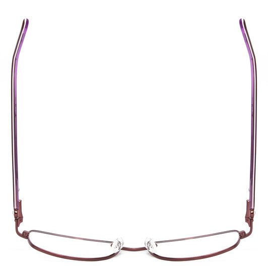 Top View of Joan Collins JC9796-BUR Designer Progressive Lens Prescription Rx Eyeglasses in Burgundy Red Lilac Purple Crystals Ladies Square Full Rim Stainless Steel 57 mm