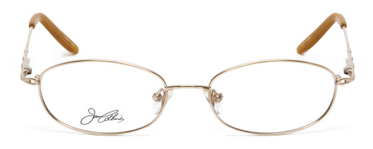 Front View of Joan Collins JC9810-GLD Ladies Oval Full Rim Designer Reading Glasses Gold 51 mm