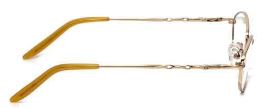 Side View of Joan Collins JC9810-GLD Ladies Oval Full Rim Designer Reading Glasses Gold 51 mm