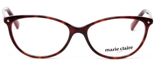 Front View of Marie Claire MC6205-TOR Designer Progressive Lens Prescription Rx Eyeglasses in Tortoise Havana Brown Gold Ladies Cateye Full Rim Acetate 54 mm