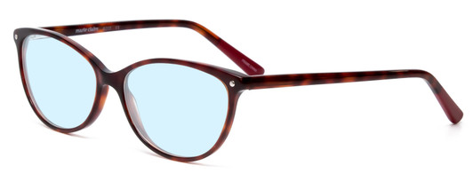 Profile View of Marie Claire MC6205-TOR Designer Blue Light Blocking Eyeglasses in Tortoise Havana Brown Gold Ladies Cateye Full Rim Acetate 54 mm