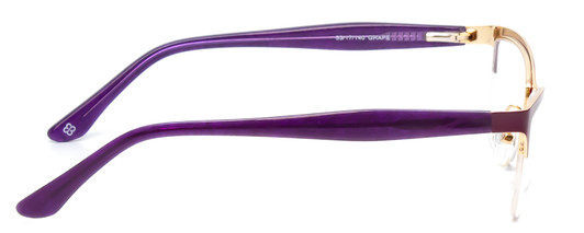 Side View of Marie Claire MC6207 Cateye .5-Rimless Designer Reading Glasses Purple Gold 53 mm